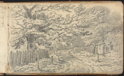 Album van Landschap- en Figurenstudies: Landweg bij Potten End door Thomas Bradshaw