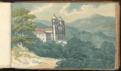 Album van Landschap- en Figurenstudies: Villa in de Bergen door Thomas Bradshaw