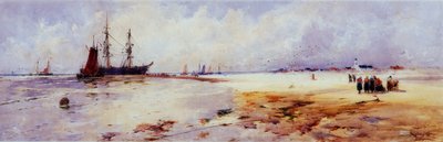 Vissersvolk op Katwyk Sands door Thomas Bush Hardy