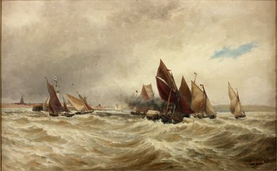 Sleepboten uit Calais door Thomas Bush Hardy