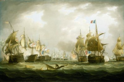 De Slag bij Trafalgar, 21 oktober 1805, begin van de actie door Thomas Buttersworth