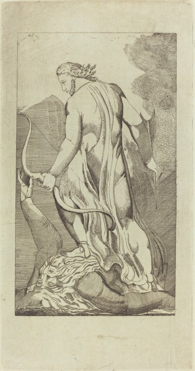 Christus Vertrapt Satan door Thomas Butts, Jr. after William Blake