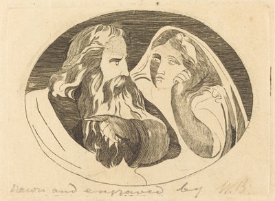 Lear en Cordelia door Thomas Butts, Jr. after William Blake