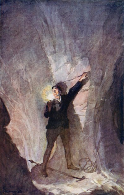 Illustratie voor Een Reis naar het Middelpunt van de Aarde door Jules Verne door Thomas Cantrell Dugdale