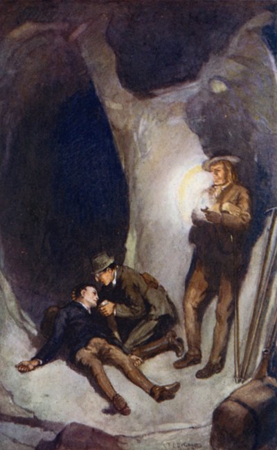 Illustratie voor Een Reis naar het Middelpunt der Aarde door Jules Verne (kleur litho) door Thomas Cantrell Dugdale