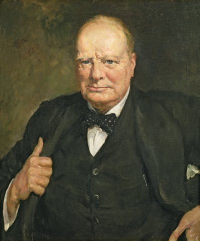 Portret van Sir Winston Churchill (1874-1965) door Thomas Cantrell Dugdale