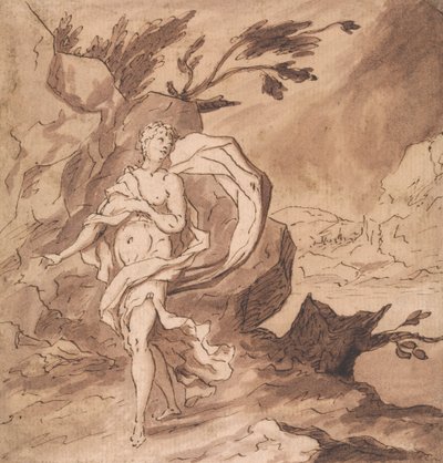 Anna treurt om de afwezigheid van Tobias (Tobit 10:7) door Thomas Carwitham