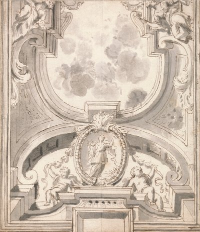 Ontwerp voor plafonddecoratie door Thomas Carwitham