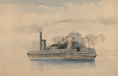Baggerboot bij Twickenham, 22 september 1874 door Thomas Charles Leeson Rowbotham