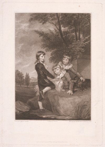 Thomas Philip derde Lord Grantham, later Graaf De Grey, met zijn broers, Frederick John en Philip door Thomas Cheesman