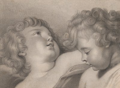 Twee hoofden van cherubs, 1800 door Thomas Cheesman
