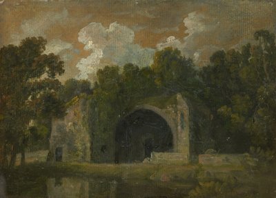 Ruïnes in een landschap door Thomas Churchyard