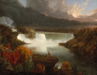 Verre uitzicht op de Niagara-watervallen, 1830 door Thomas Cole