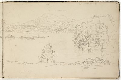 Hoosick of Saddle Mountain en meer bij Pittsfield, c.1832 door Thomas Cole