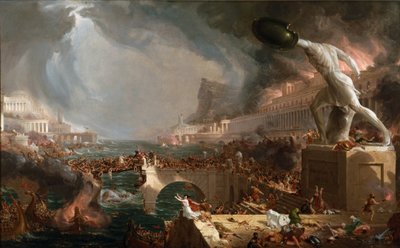 Plundering van Rome (455) - Het Lot van de rijken - Vernietiging - door Thomas Cole - 1836- New York Historical Society - (Rome, Romeinse Rijk, Gaiseric, Genseric, Migratieperiode, Barbaarse Invasies, Vandalen, Val van het West-Romeinse Rijk, Val van Rome, door Thomas Cole