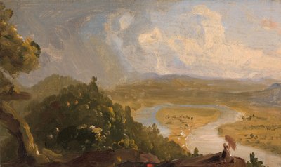 Schets voor uitzicht vanaf Mount Holyoke, Northampton, Massachusetts, The Oxbow, 1836 door Thomas Cole