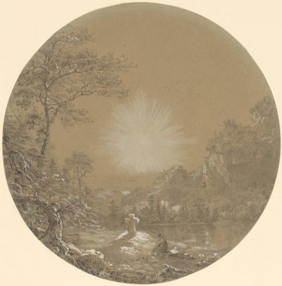 Het kruis in de wildernis door Thomas Cole