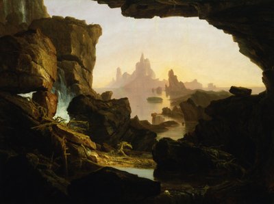 Het afnemen van de wateren van de zondvloed door Thomas Cole