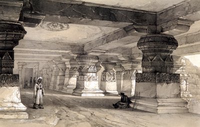 Interieur van Lanka, Ellora, India, 1845 door Thomas Colman Dibdin
