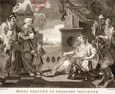 Mozes gebracht naar de dochter van de farao, 1809 door Thomas Cook
