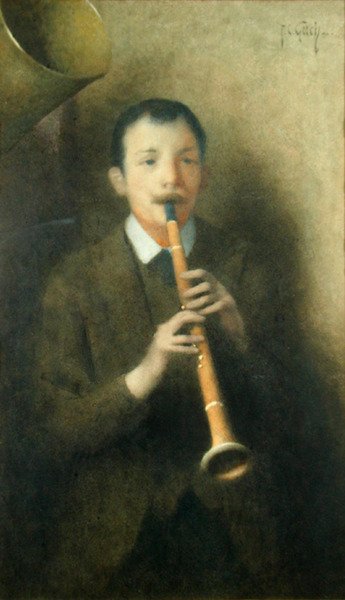 De Klarinetspeler, c.1892 door Thomas Cooper Gotch