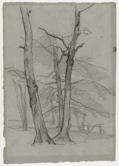 Landschapsstudie met Bomen door Thomas Couture
