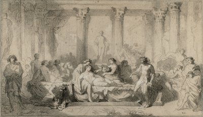Studie voor "De decadentie van de Romeinen". door Thomas Couture