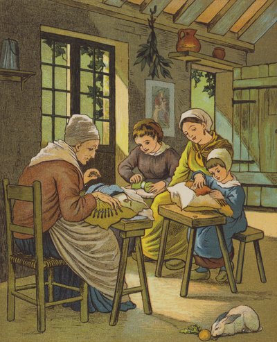Caen: de Kantwerksters door Thomas Crane