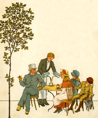 Café buiten park in Parijs in de late 19e eeuw door Thomas Crane