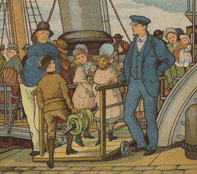Folkestone: aan boord gaan (kleur litho) door Thomas Crane