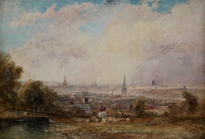 Een Verafgelegen Uitzicht op Birmingham door Thomas Creswick