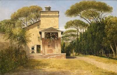 Raphaels studio in de tuin van Villa Borghese, Rome, 1849 door Thomas Creswick