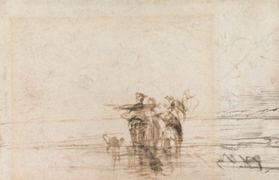Garnalenvissers aan de Kust door Thomas Creswick