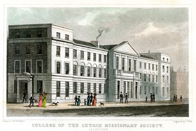 College van de Church Missionary Society, Islington, Londen, 1827 door Thomas Dale