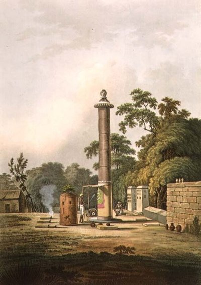Een Hindoeïstische plaats van aanbidding, gegraveerd door Joseph Constantine Stadler, uitgegeven door Edward Orme c.1803 door Thomas Daniell