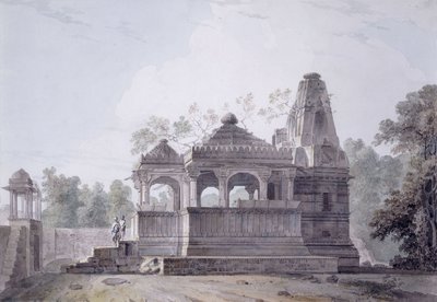 Een hindoeïstische tempel in het fort van Rohtas, Bihar door Thomas Daniell
