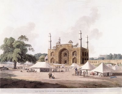 Poort van het graf van keizer Akbar door Thomas Daniell