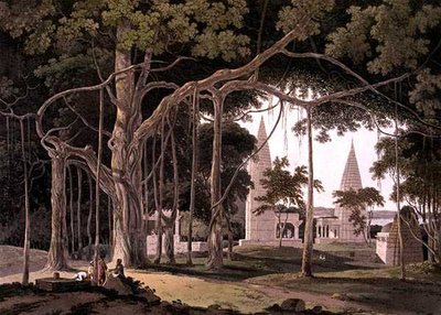 Hindoe Tempels bij Agouree, aan de rivier Soane, Bahar, uit 