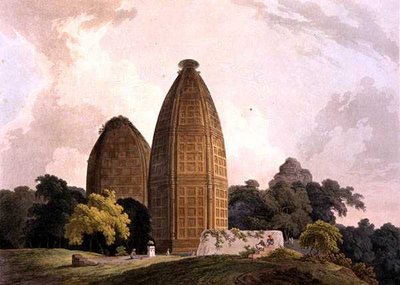 Hindoe Tempels bij Bindrapund, aan de rivier de Jumna, uit 