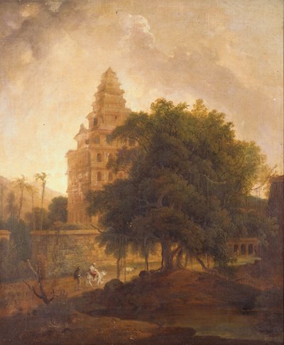 Reizigers op een Pad bij het Kalyan Mahal, Gingee, Tamil Nadu door Thomas Daniell