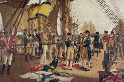 Nelsons laatste signaal bij Trafalgar door Thomas Davidson