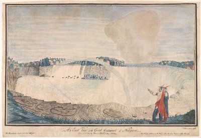 Een oostelijk uitzicht op de Grote Waterval van Niagara, 1762 door Thomas Davies