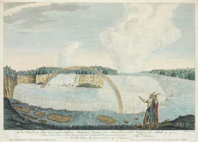 Een oostelijk uitzicht op de Grote Waterval van Niagara, gegraveerd door J. Fougeron, c.1763-68 door Thomas Davies