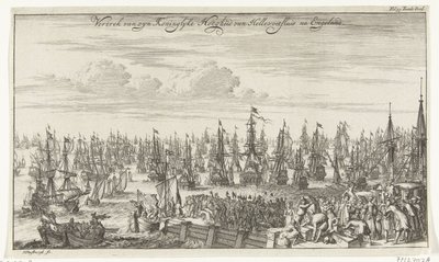 Vertrek van Willem III van Hellevoetsluis naar Engeland, 1688 door Thomas Doesburgh