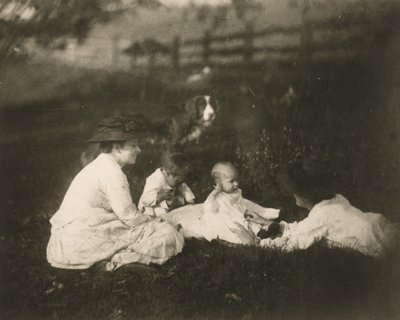 [Frances, Artie en Tom Crowell en Susan Macdowell in Avondale, PA.] door Thomas Eakins