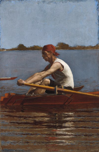 John Biglin in een enkele skiff, 1874 door Thomas Eakins