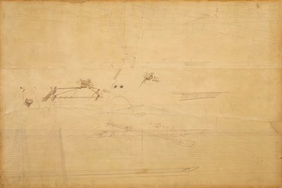 Perspectieftekening voor De Biglin Broers die de Paal Ronden door Thomas Eakins