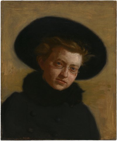 Portret van Lillian Hammit (Meisje met een grote hoed) door Thomas Eakins