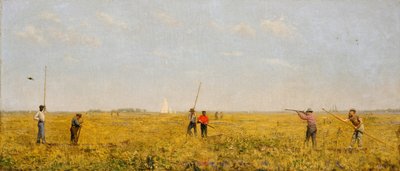 Duwen voor rail, 1874 door Thomas Eakins