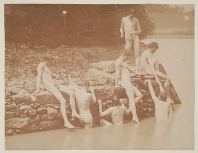 Studie voor zwemmen door Thomas Eakins